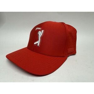 Bogeybros Golf Hat Vented Flex Fit Size L/XL Red Novelty Gift Poly/spandex‎